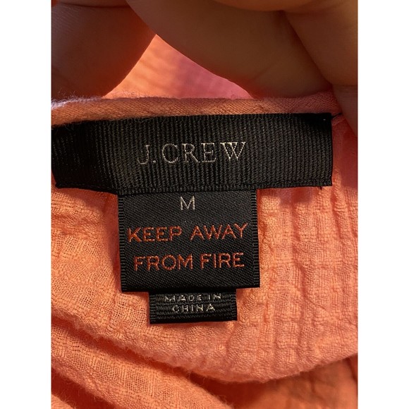 J. Crew Womens Size M Peach Tank Top Waffle Weave Cotton Casual Tassel Open Back - Picture 10 of 10